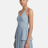 Vestito in 50% Viscosa 50% Polyester Blu Jeans