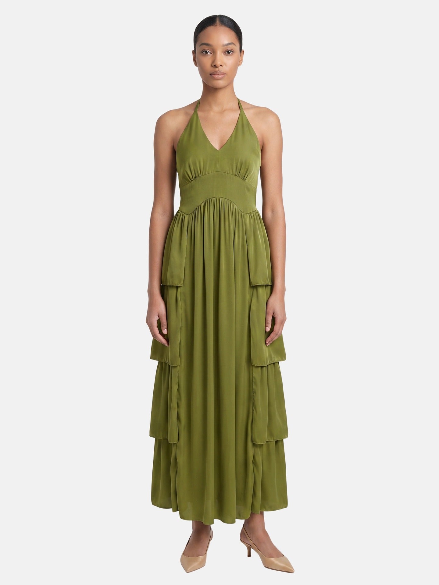 Vestito in 50% Viscosa 50% Polyester Verde
