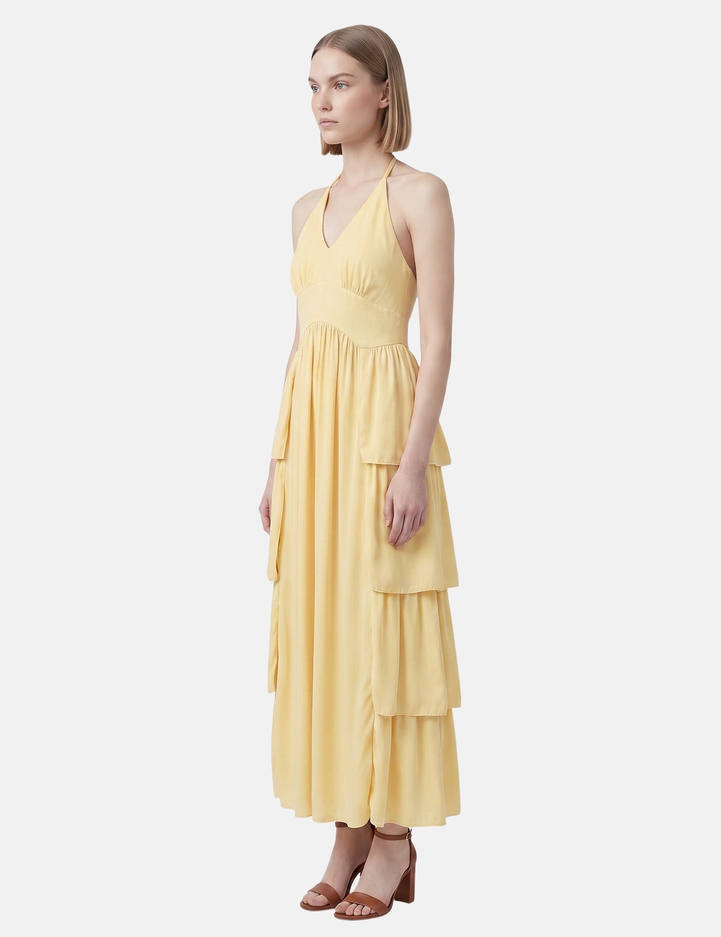 Vestito in 50% Viscosa 50% Polyester Giallo