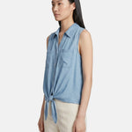 Canotta in Cotone Blu Jeans
