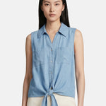 Canotta in Cotone Blu Jeans