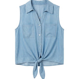 Canotta in Cotone Blu Jeans