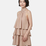Vestito in Poliestere Beige Scuro