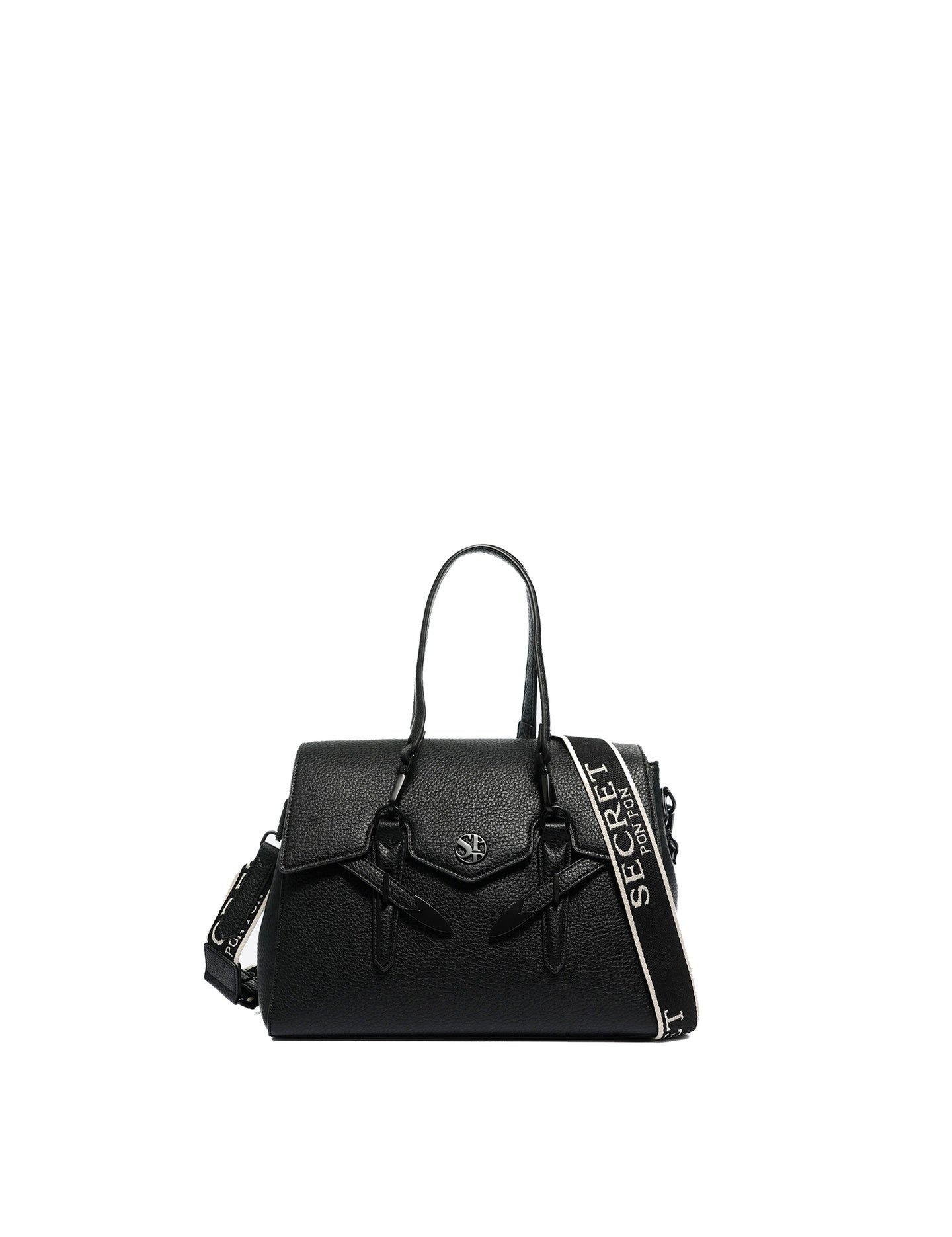 Borsa a Mano in Polyurethane Nero
