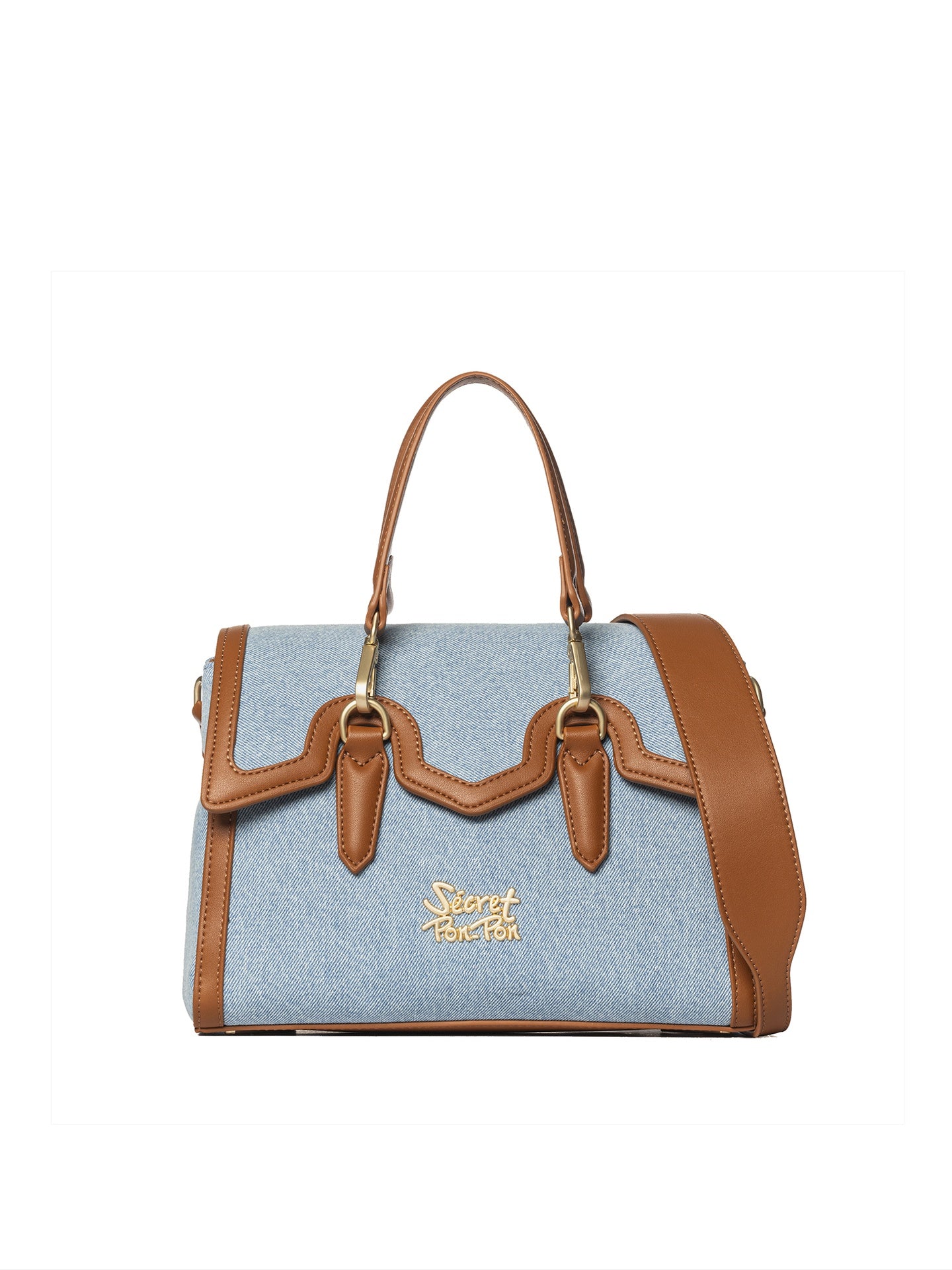 Borsa a Mano in Polyurethane Blu