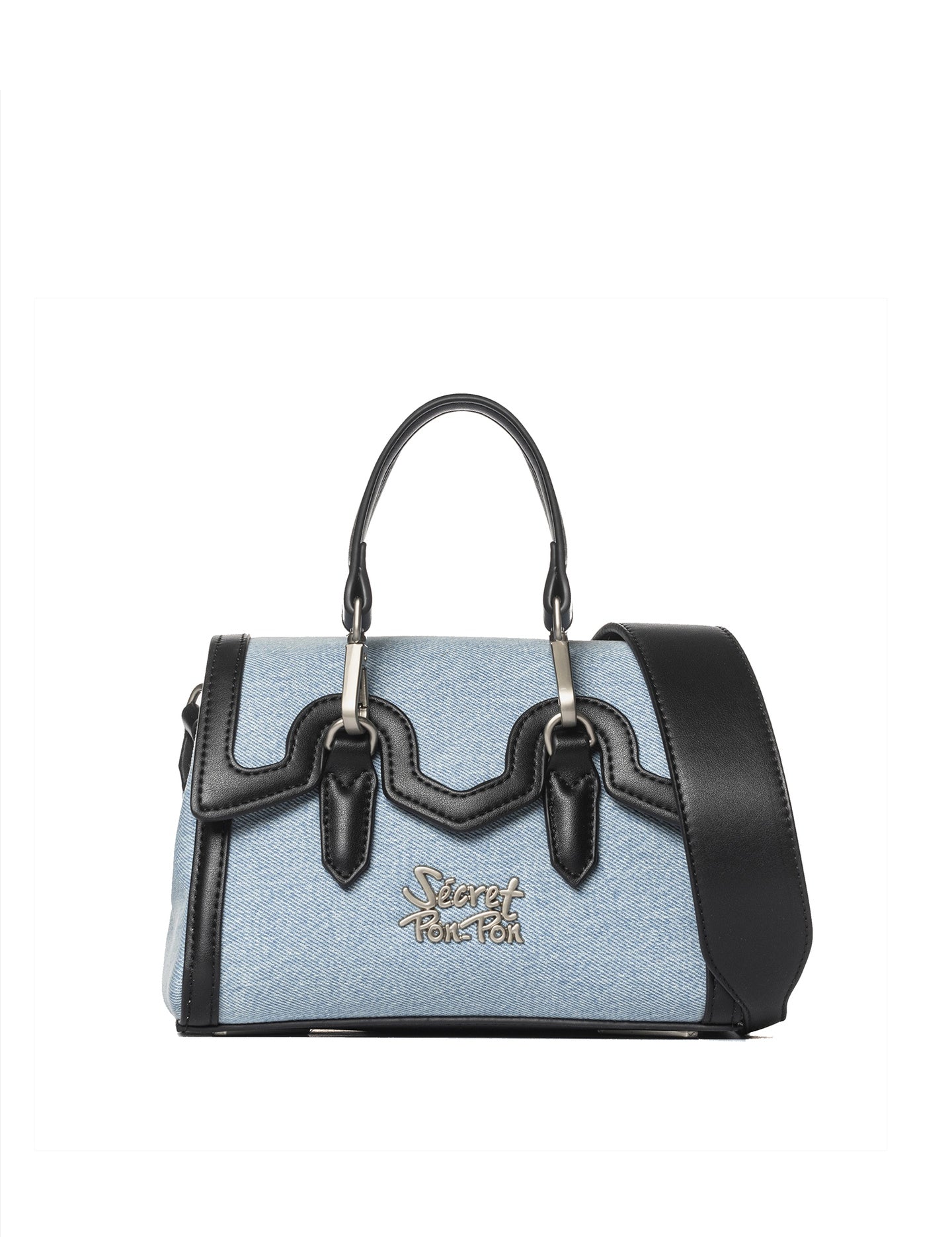 Borsa a Mano in Polyurethane Blu