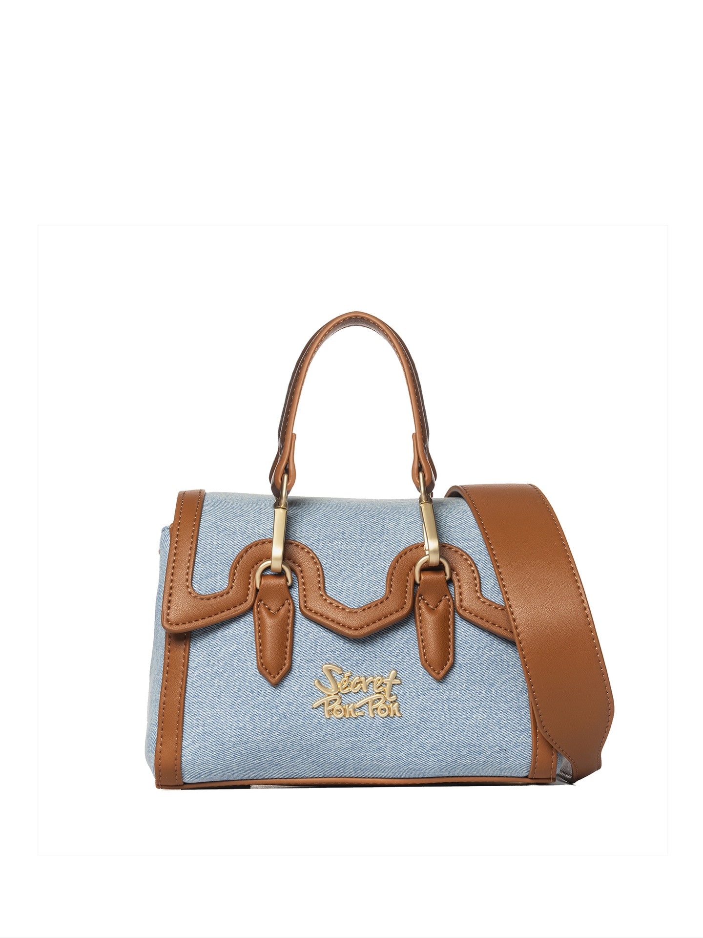 Borsa a Mano in Polyurethane Blu