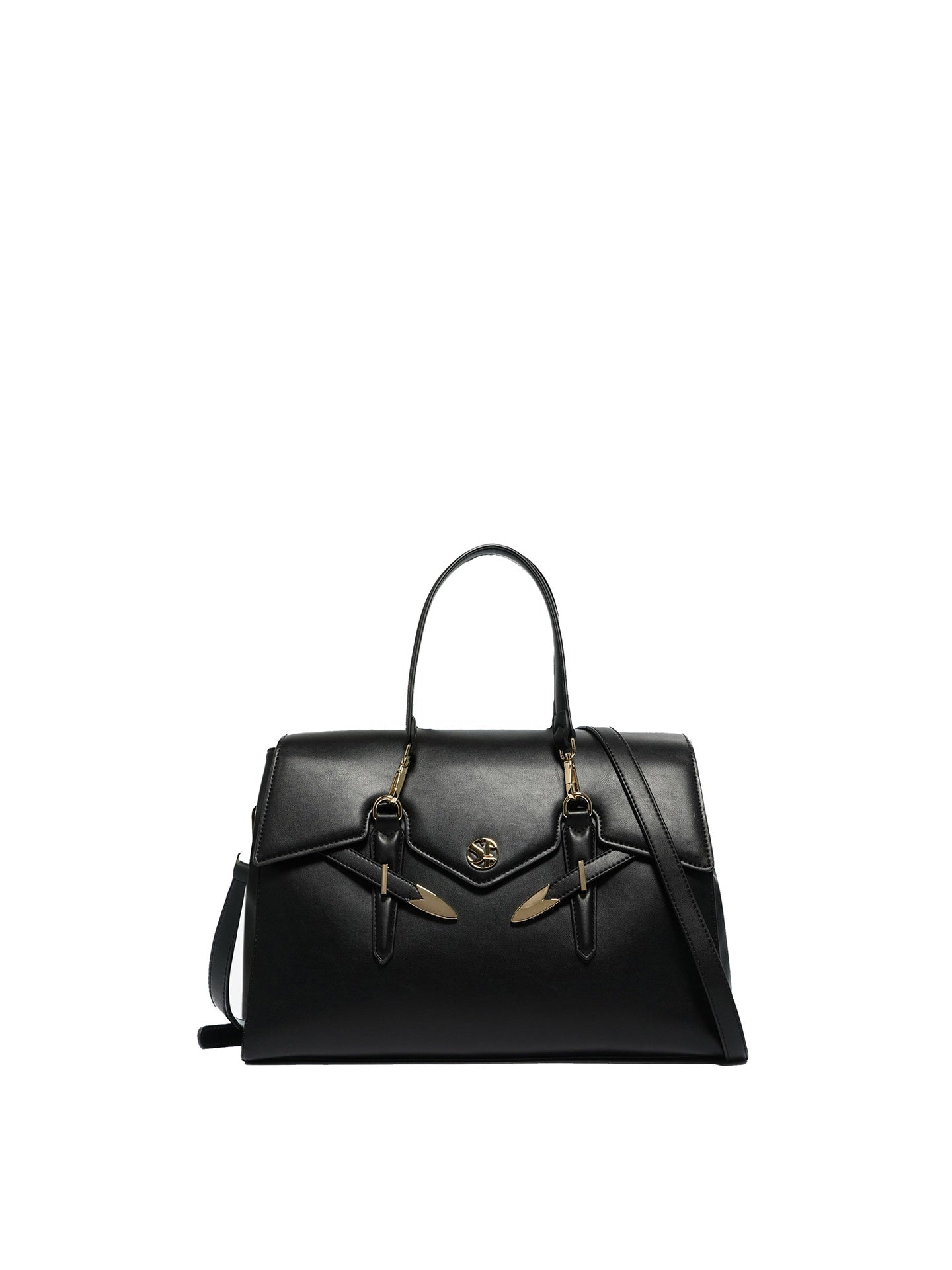 Borsa a Mano in Polyurethane Nero