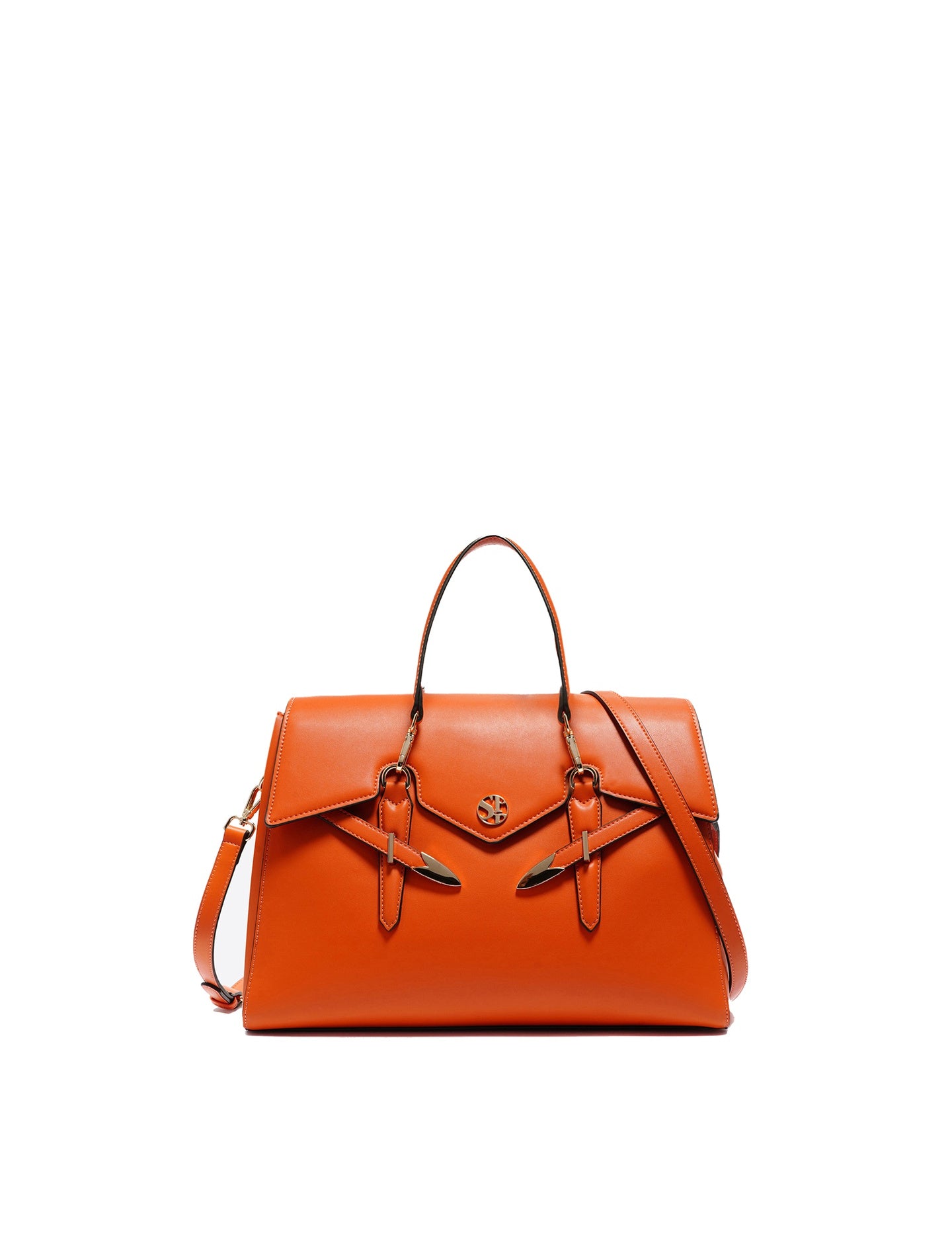 Borsa a Mano in Polyurethane Arancione