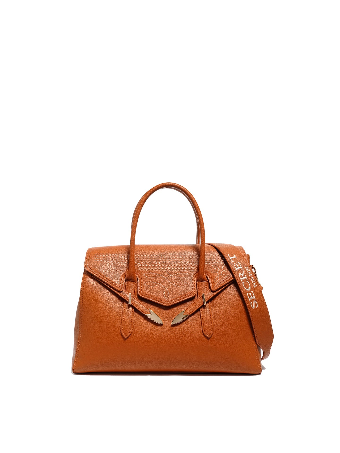 Borsa a Mano in Polyurethane Cognac