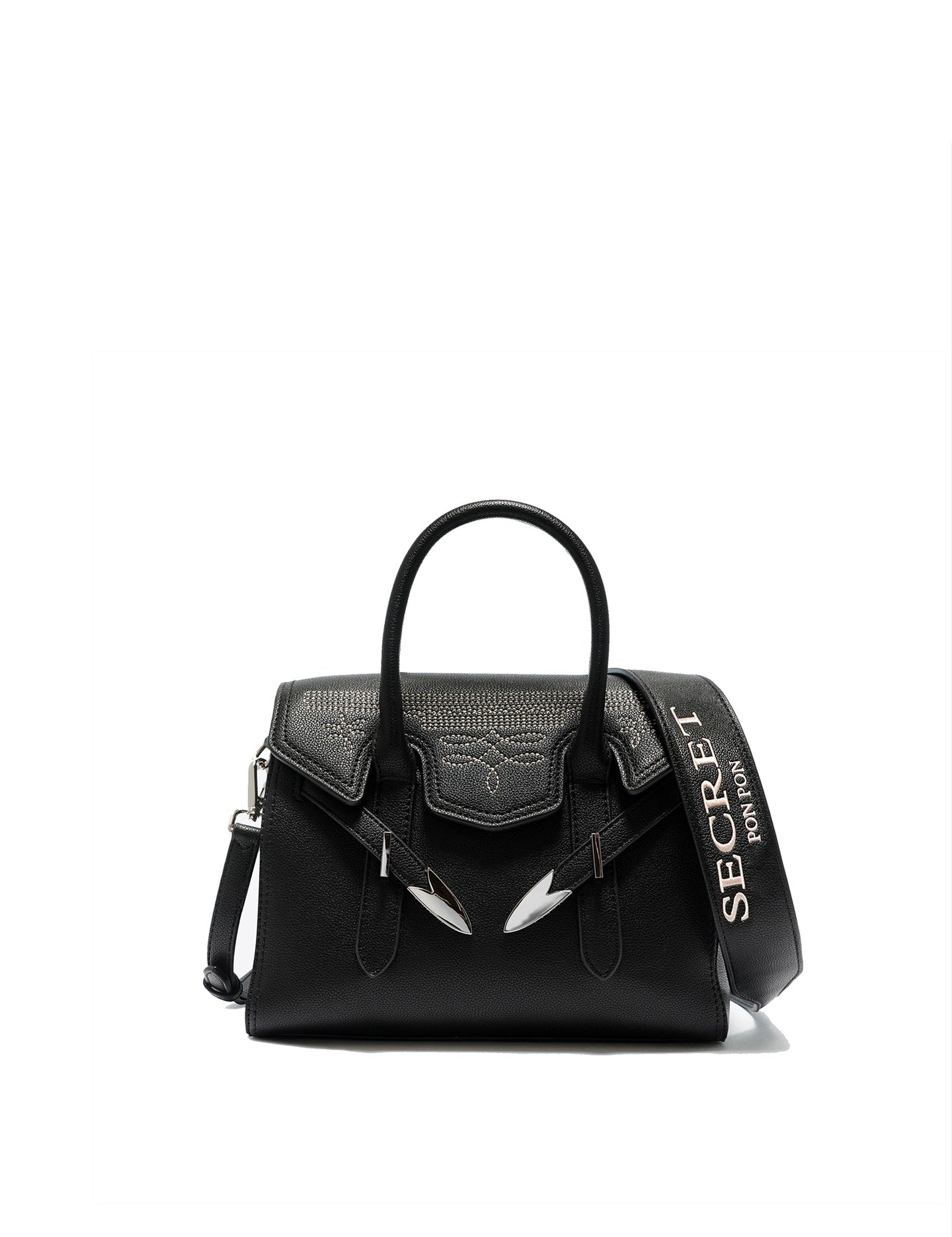 Borsa a Mano in Polyurethane Nero