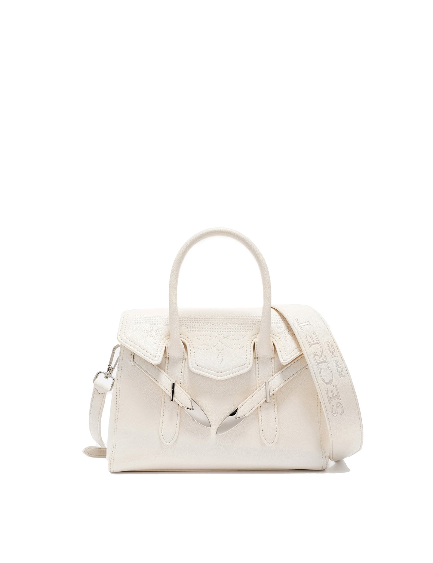 Borsa a Mano in Polyurethane Bianco
