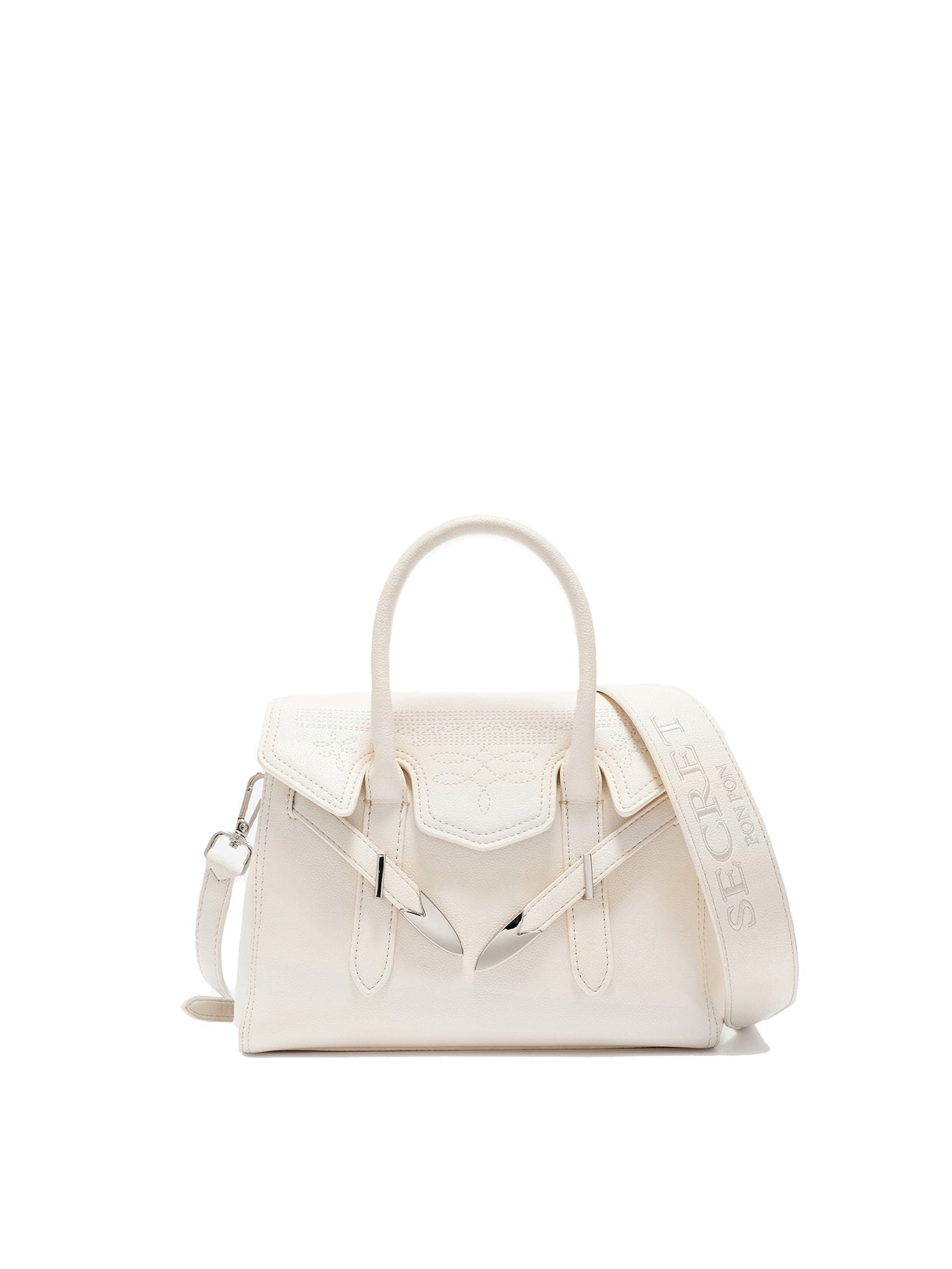 Borsa a Mano in Polyurethane Bianco