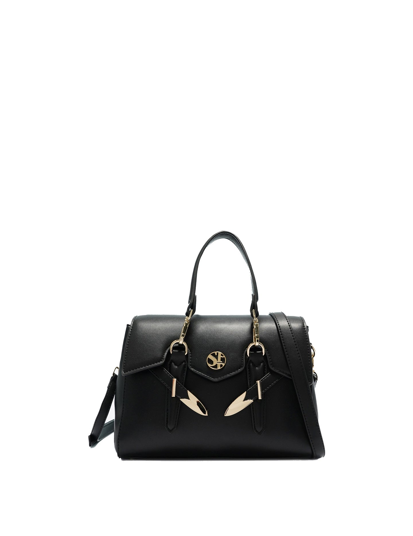 Borsa a Mano in Polyurethane Nero