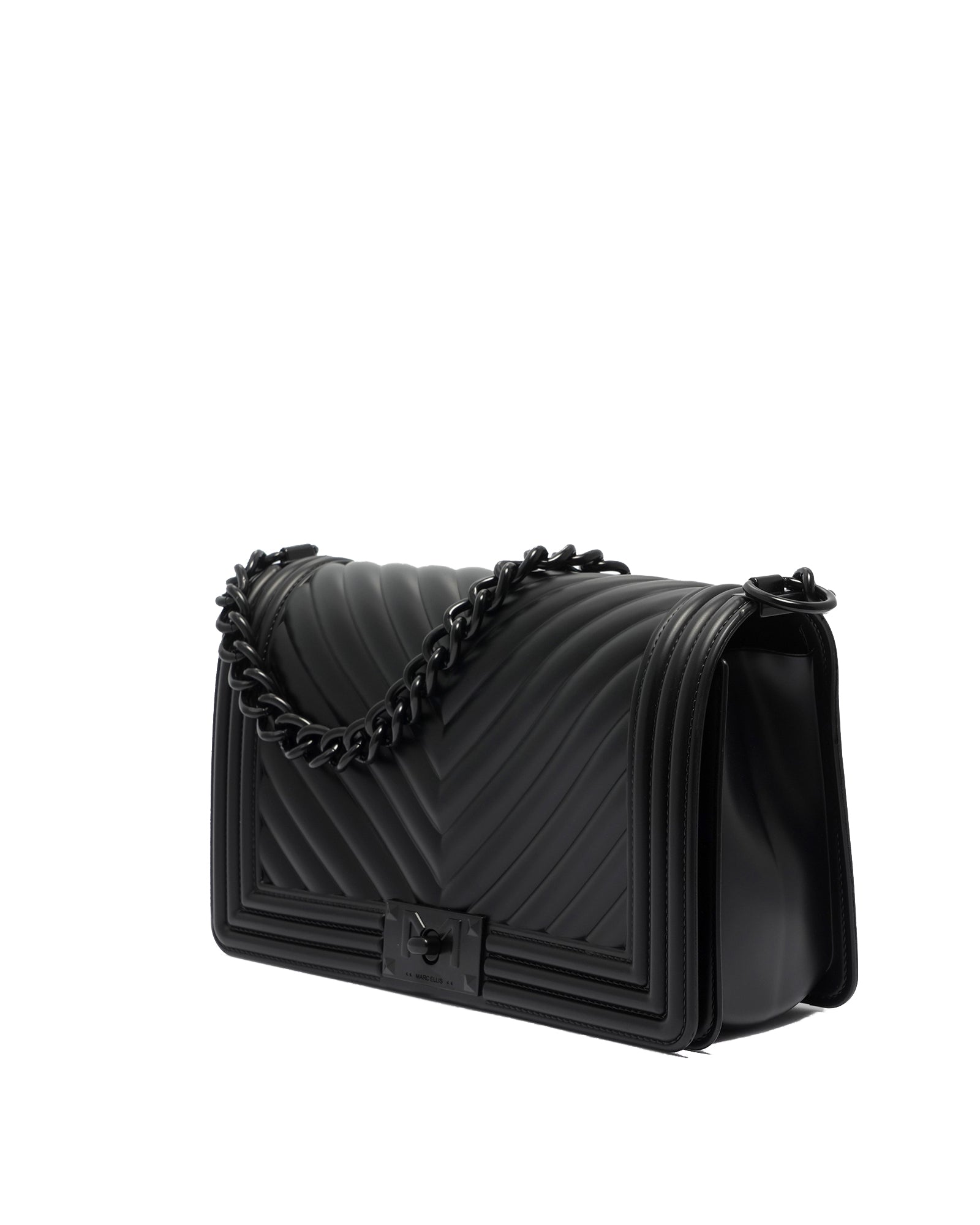 Borsa a mano da donna 100% PVC FLAT M-BLACK Marc Ellis