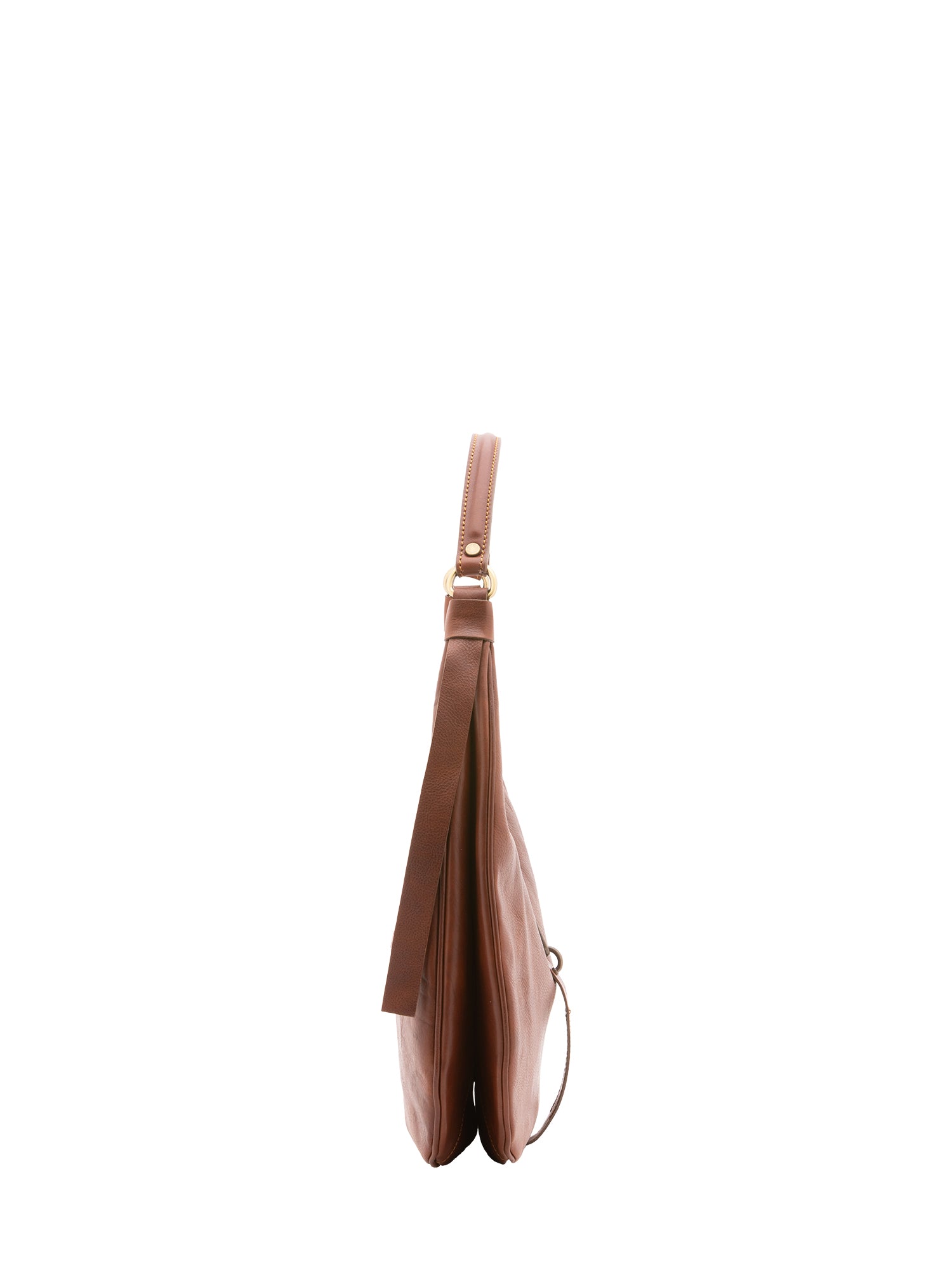 Borsa a spalla da donna 100% vera pelle 4607-MARRONE Alessia Firenze