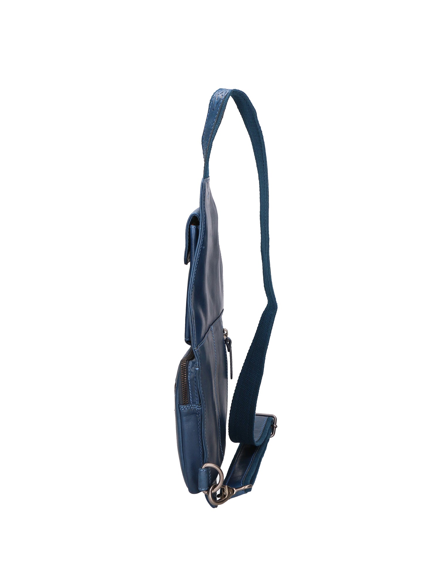Marsupio da uomo in vera pelle Casual HILB-3338-BLU Hill Burry