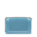 Borsa a mano da donna 100% Pvc FLAT M BALL-NORSE BLUE + OFF SILVER Marc Ellis