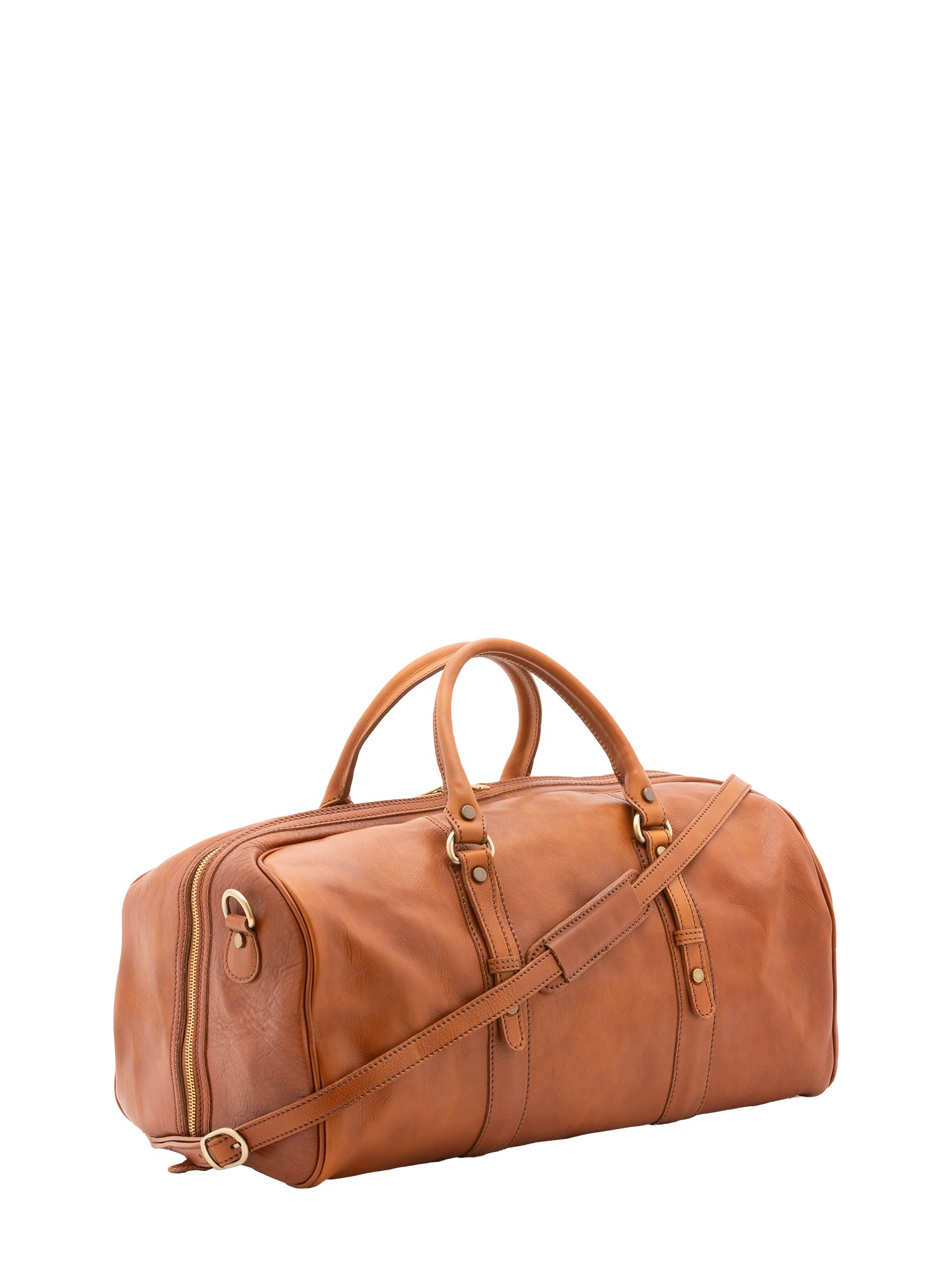 Borsa da viaggio unisex in vera pelle 100% cotone 4514-MIELE Alessia Firenze