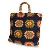 Luana Borsa a mano da donna Lana e vera pelle 04466-NERO Gave Lux