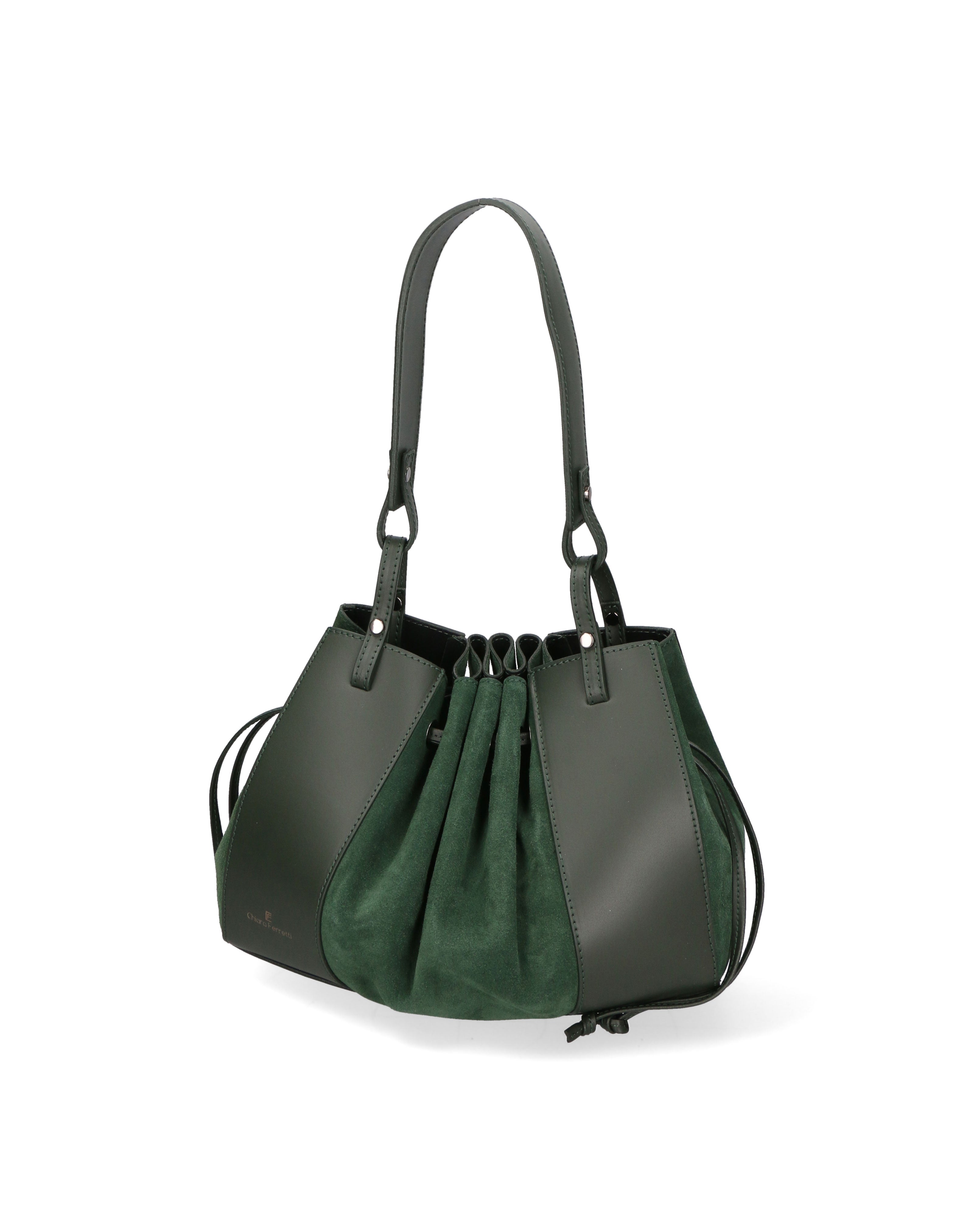 Edera Chic Borsa a mano da donna Vera Pelle 03695-L135 VERDE BOTTIGLIA Chiara Ferretti