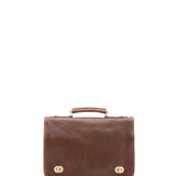Borsa a mano unisex in vera pelle Made in Italy 4512-TESTA DI MORO Alessia Firenze