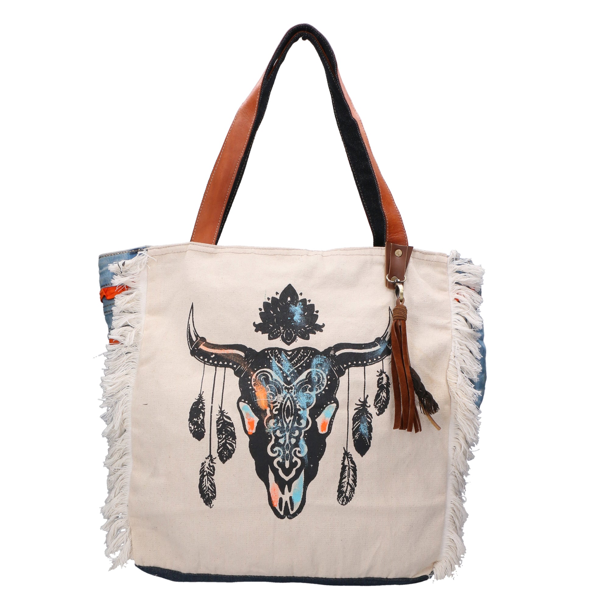 Ivonne Borsa a spalla da donna Cotone artigianale 88102-JEANS 012 Gave Lux