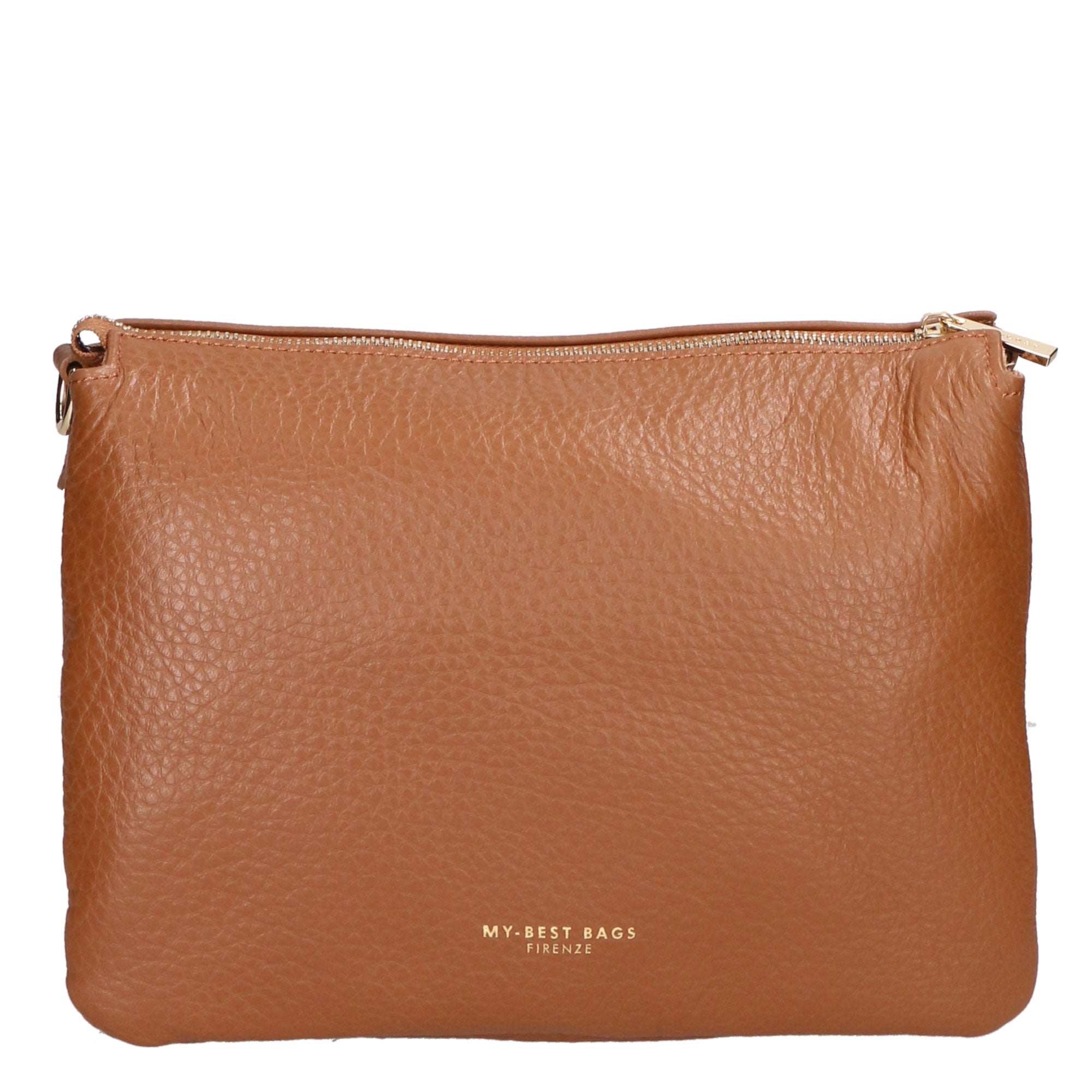 Borsa a tracolla da donna 100% pelle MYB-6049-FW-D19 CUOIO My Best Bag