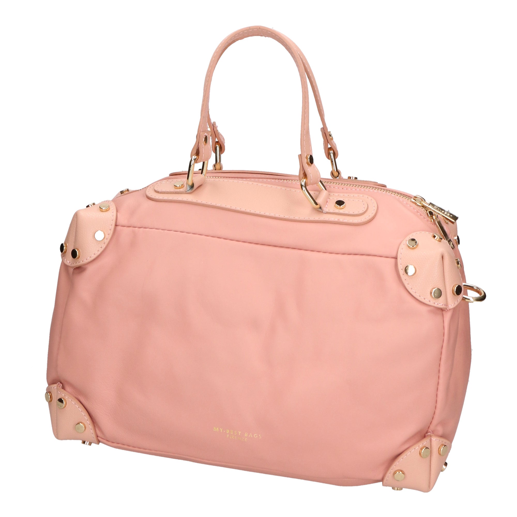 Borsa a mano da donna 100% pelle MYB-7014-SS-PEONIA G1+P726 ROSA My Best Bag