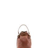 Unisex-Beuteltasche aus echtem Leder, hergestellt in Italien, 24 x 30 x 16 cm
