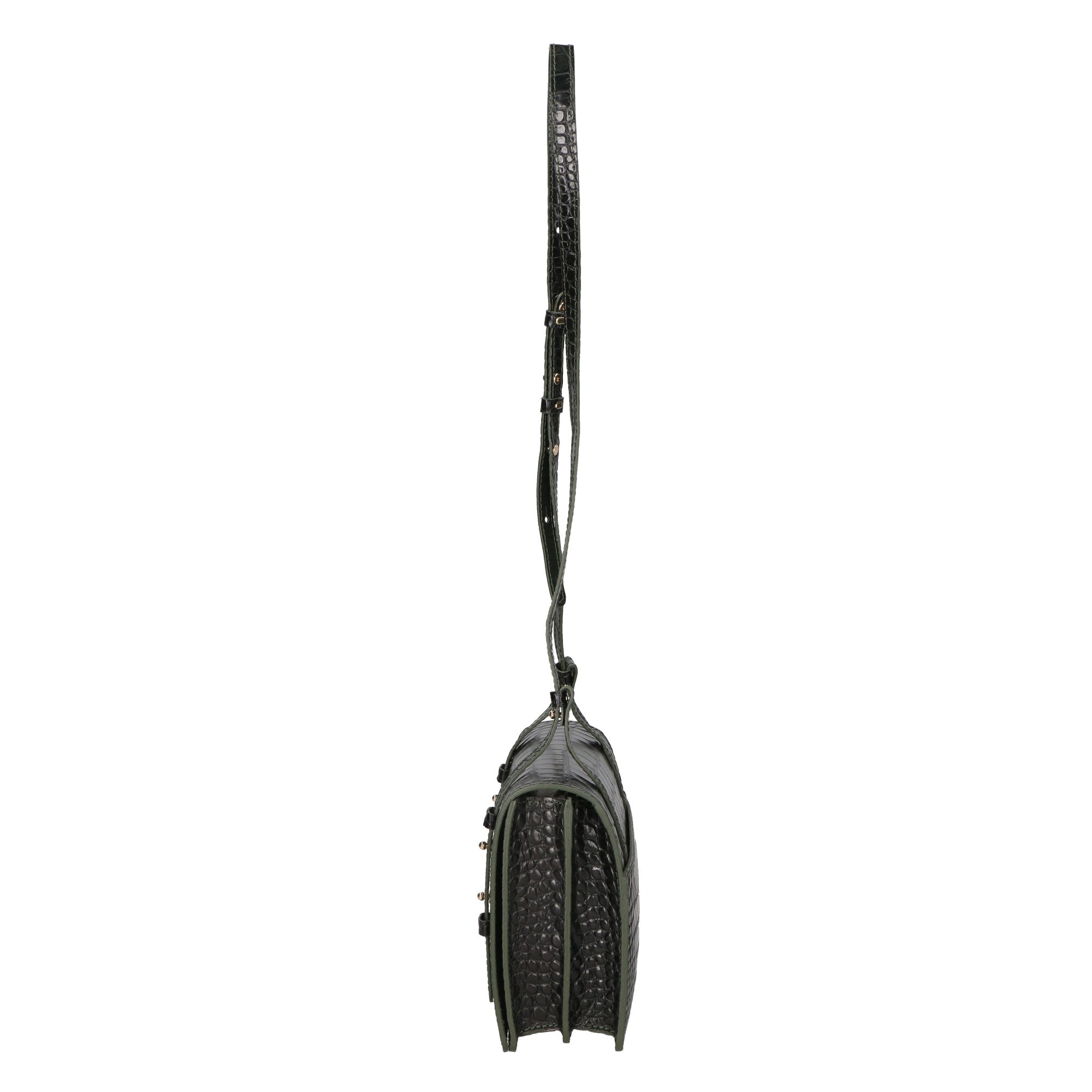 Borsa a tracolla da donna Pelle Croco MYB-8006-FW-NERO My Best Bag