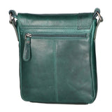 Borsa a tracolla da uomo Vera pelle RFID HILB-6154-PETROLIO Hill Burry