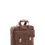 Borsa a mano unisex in vera pelle Made in Italy 4575-TESTA DI MORO Alessia Firenze