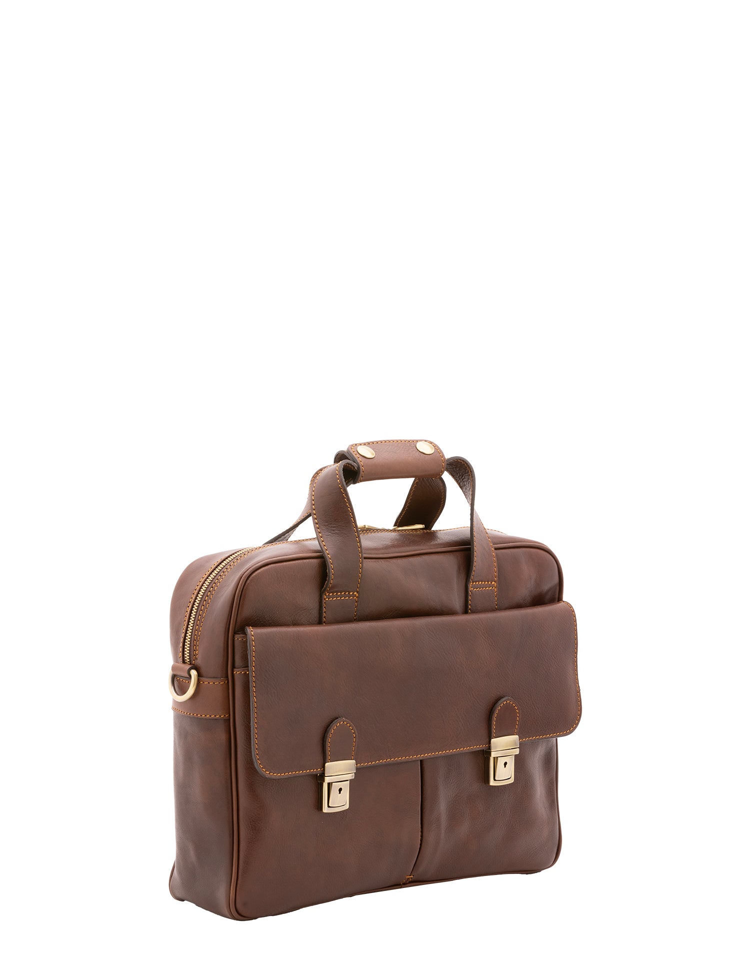 Borsa a mano unisex in vera pelle Made in Italy 4575-TESTA DI MORO Alessia Firenze