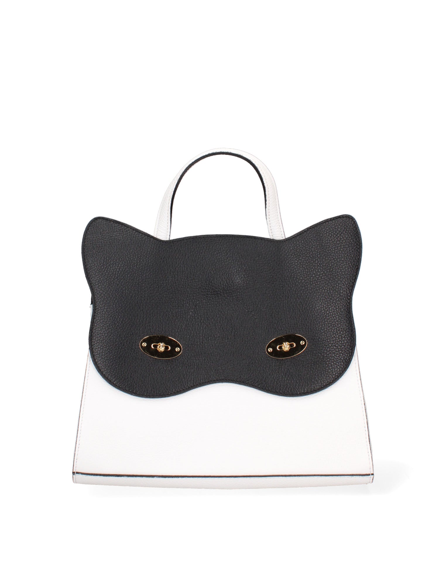 Arancia Borsa a mano da donna 100% pelle 8969-BIANCO+NERO Gave Lux