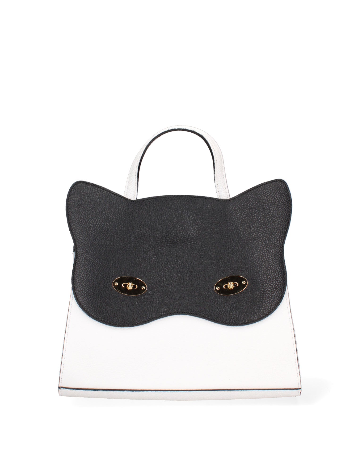 Arancia Borsa a mano da donna 100% pelle 8969-BIANCO+NERO Gave Lux