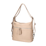 Women's White Convertible Shoulder Bag in Genuine Leather Made in Italy 30x26x9 cm