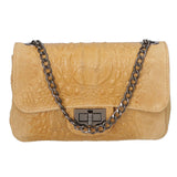 Camilla Borsa a tracolla da donna Pelle scamosciata croco 10029-CUOIO Gave Lux