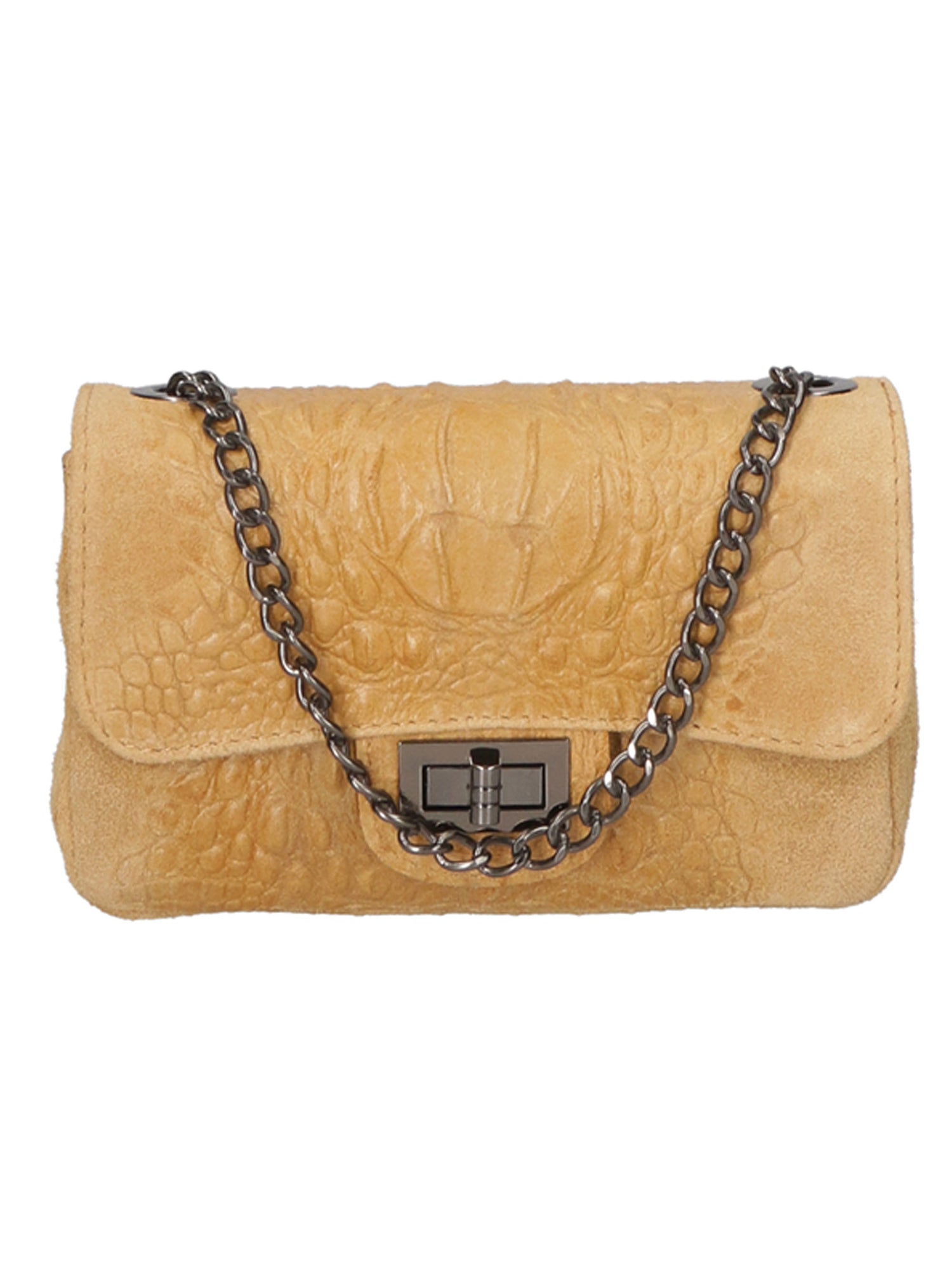 Camilla Borsa a tracolla da donna Pelle scamosciata croco 10029-CUOIO Gave Lux