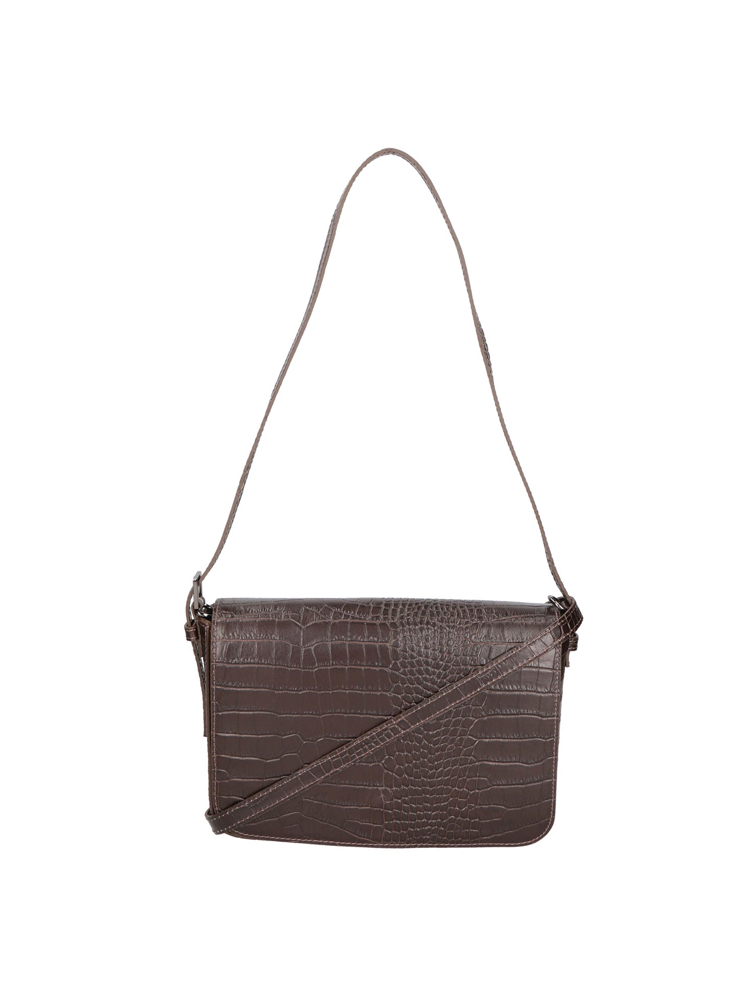 Azzurra Borsa a spalla da donna Vera pelle croco 05699-C23 T.MORO Gave Lux
