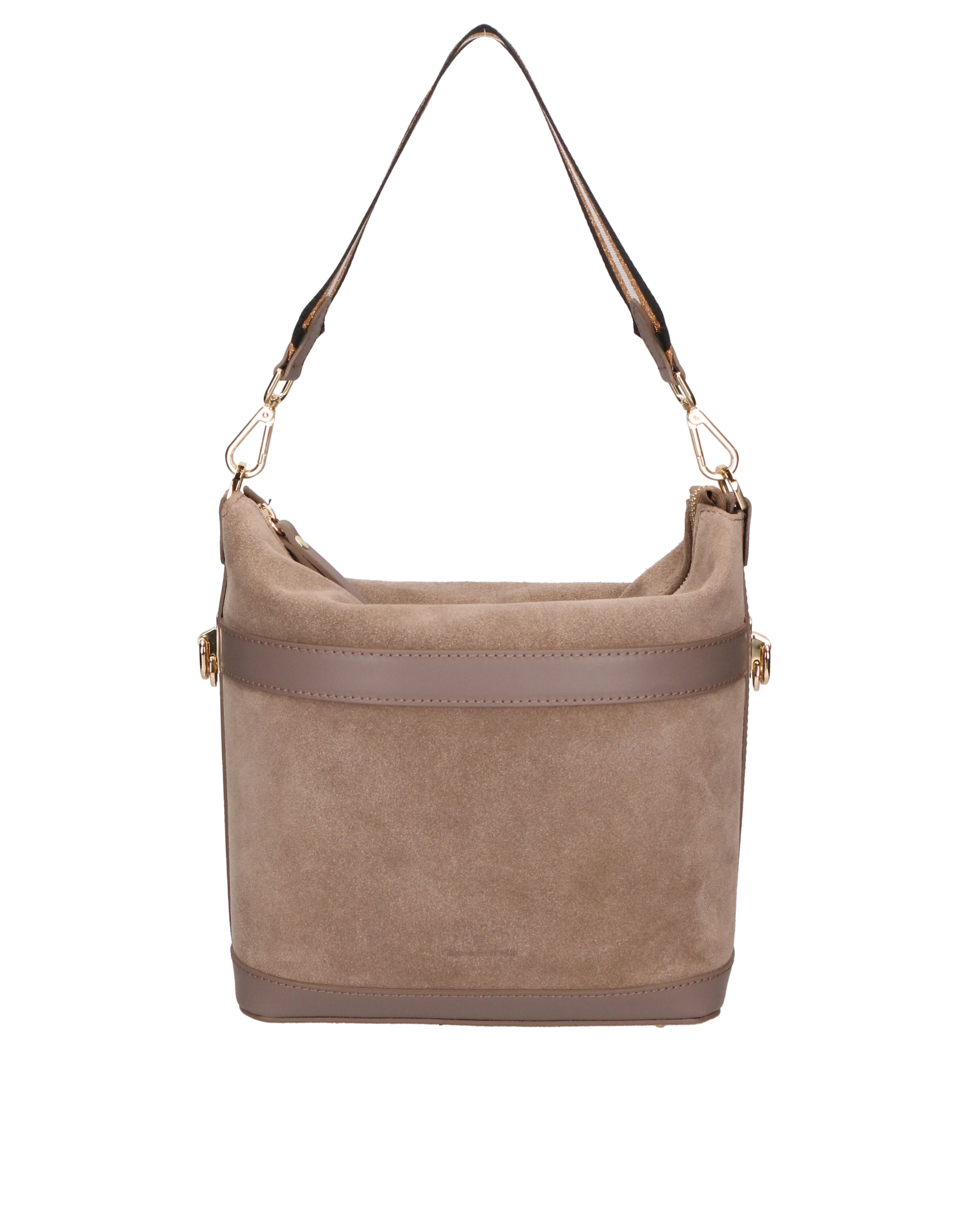 Vera pelle 04163-L134 TAUPE SCURO +SC11 TAUPE SCURO Borsa a spalla da donna Elowen Ultra Chiara Ferretti
