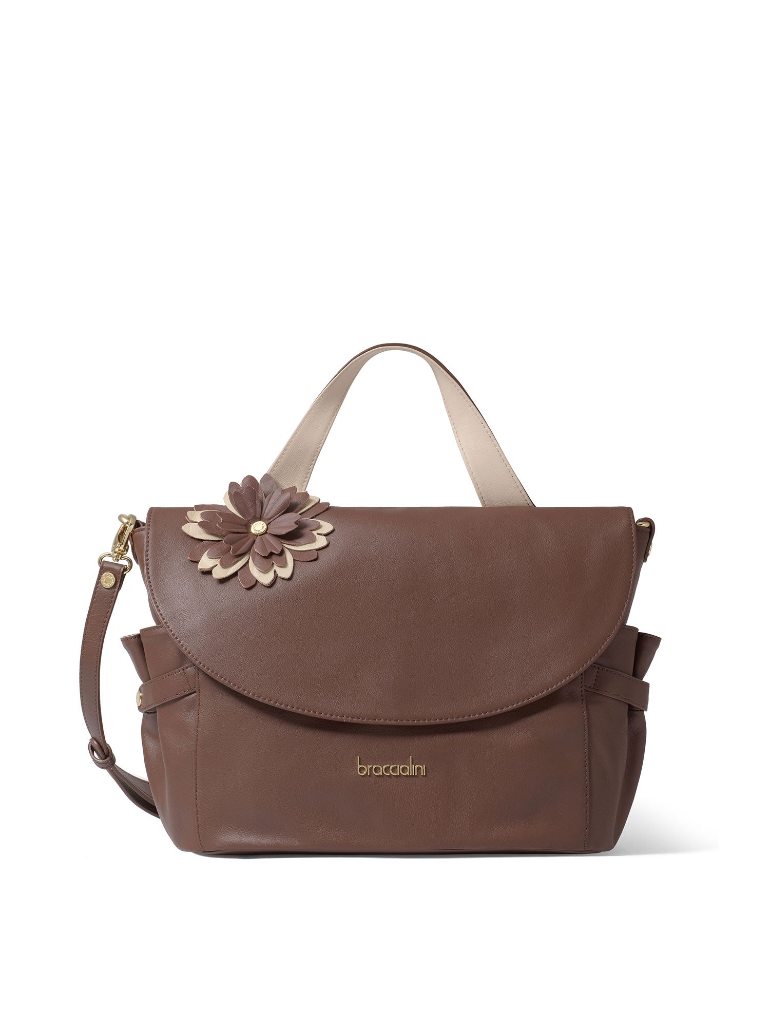 Aurelia Ultra Borsa a mano da donna 100% pelle B16944-MARRONE Braccialini