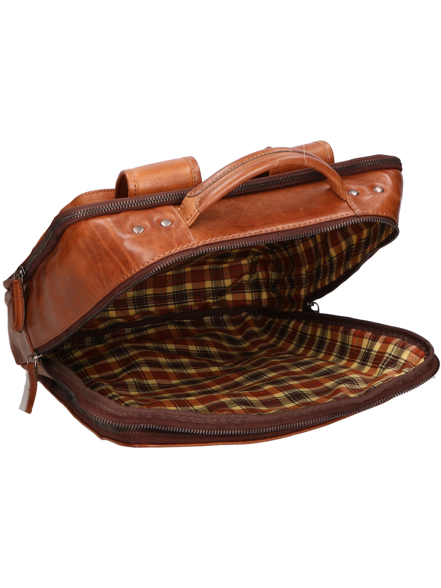 Zaino unisex in vera pelle Made in Italy Pelle di vacchetta ingrassata SN5863347-TAN Santini Firenze
