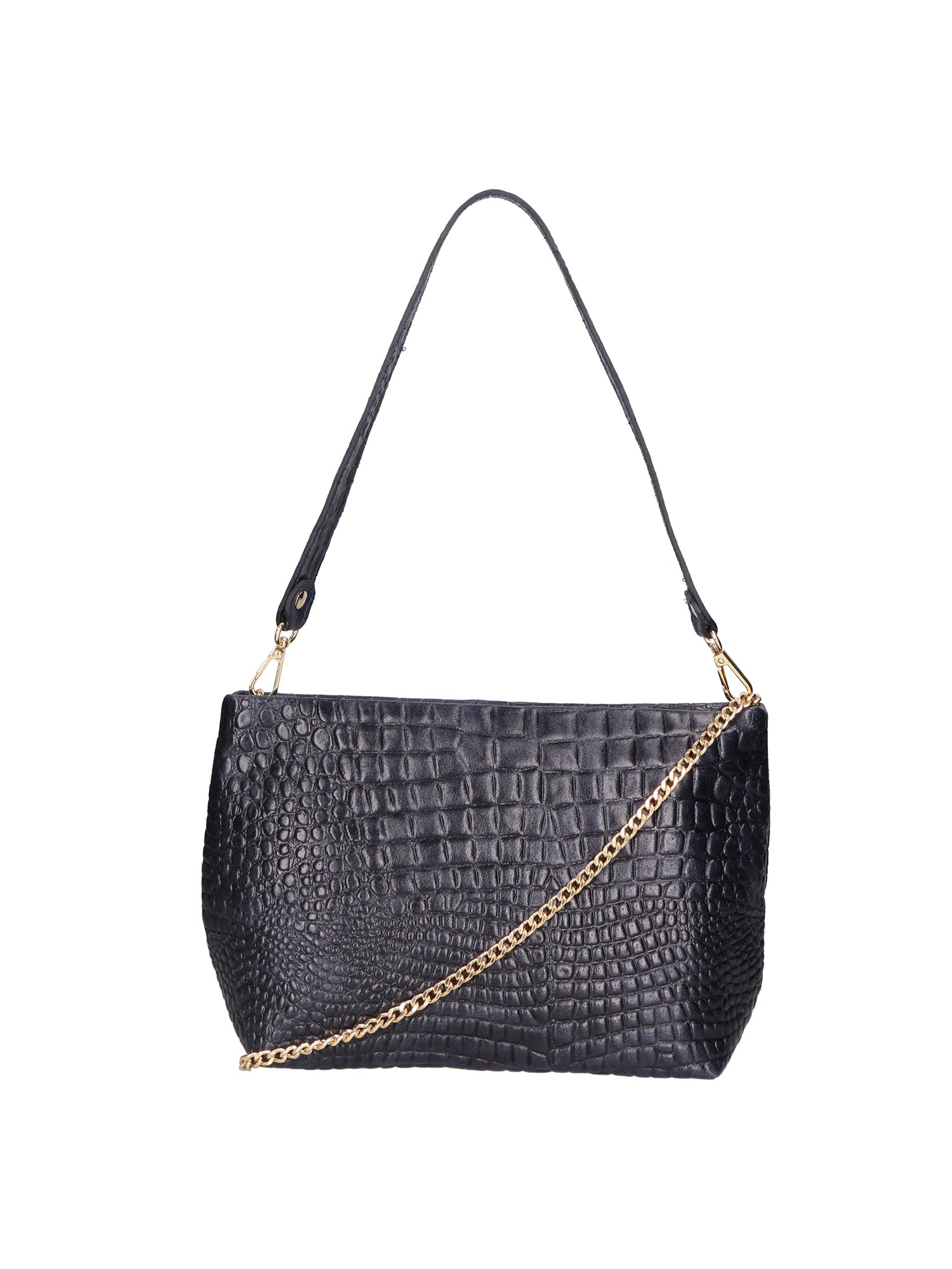 Lorelei Borsa a spalla da donna Vera pelle croco 06498-013 BLU NAVY Gave Lux