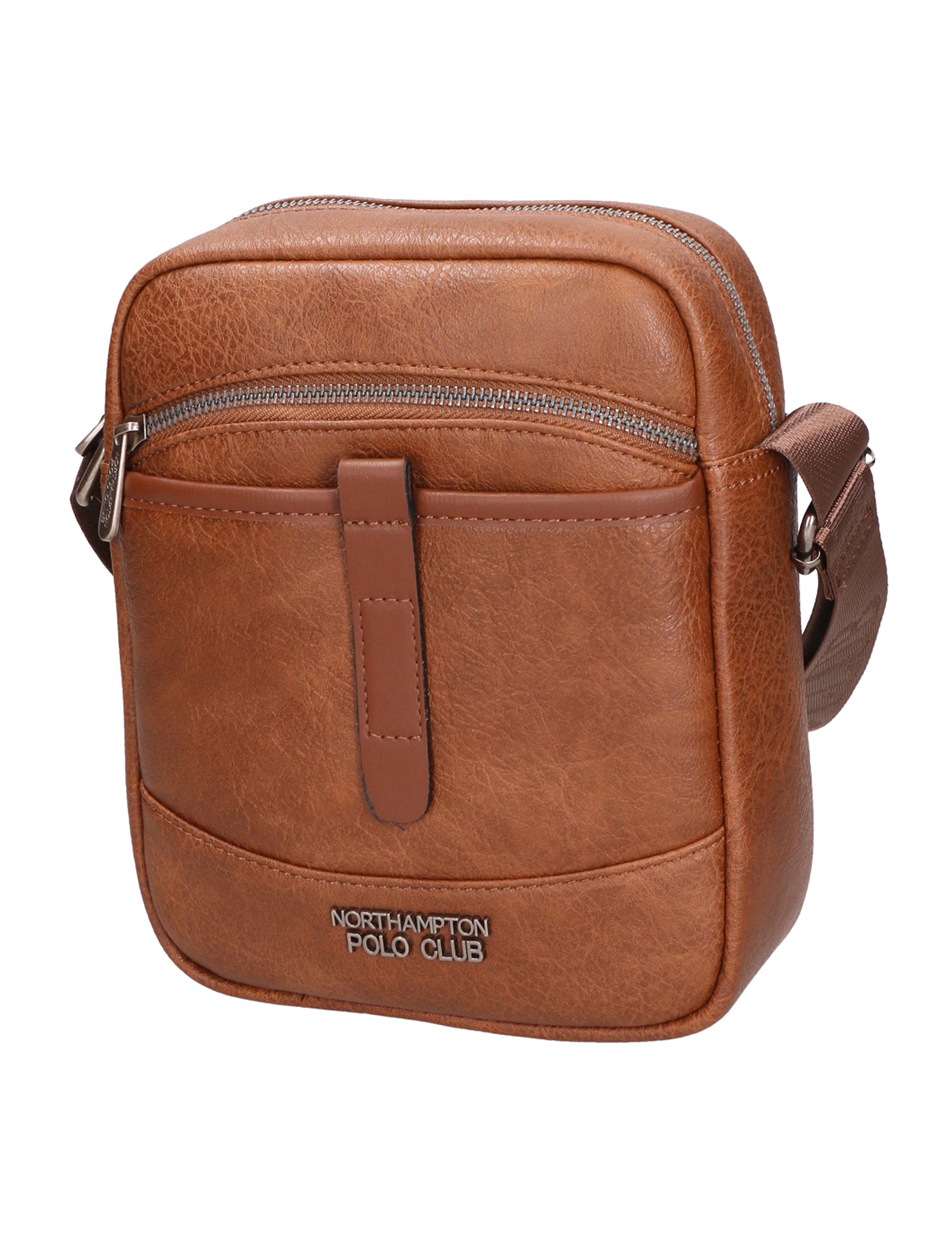 Borsa a tracolla uomo 100% PU Leather PCL3006-BROWN Northampton Polo Club