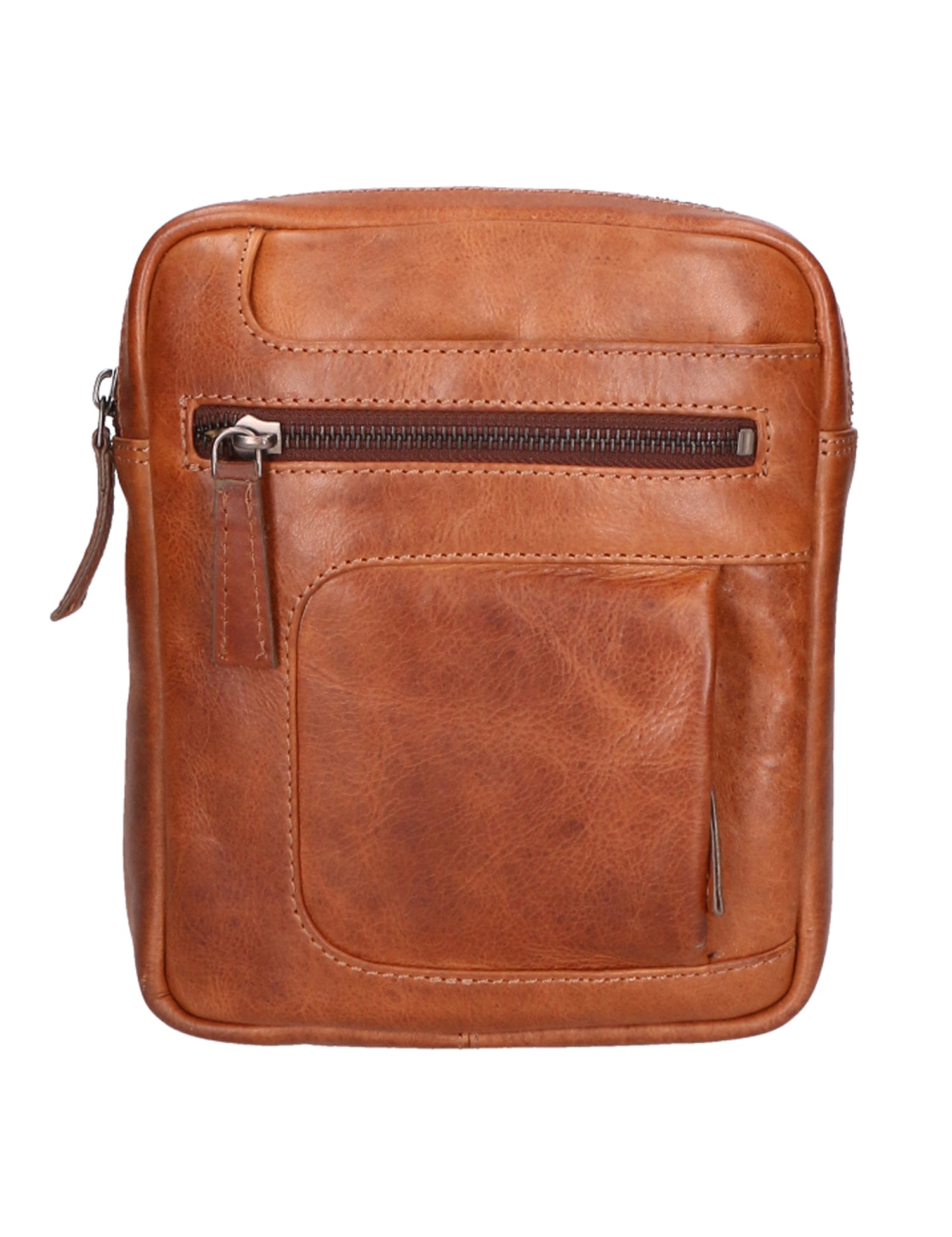 Borsa a tracolla unisex vera pelle 100% pelle di vacchetta SN5861347-TAN Santini Firenze