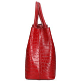 Letizia Borsa a mano da donna Pelle stampata croco 06542-ROSSO SCURO Gave Lux