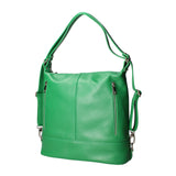 Anjelica women's shoulder bag convertible into a backpack in genuine leather, Made in Italy, 33x31x12 cm