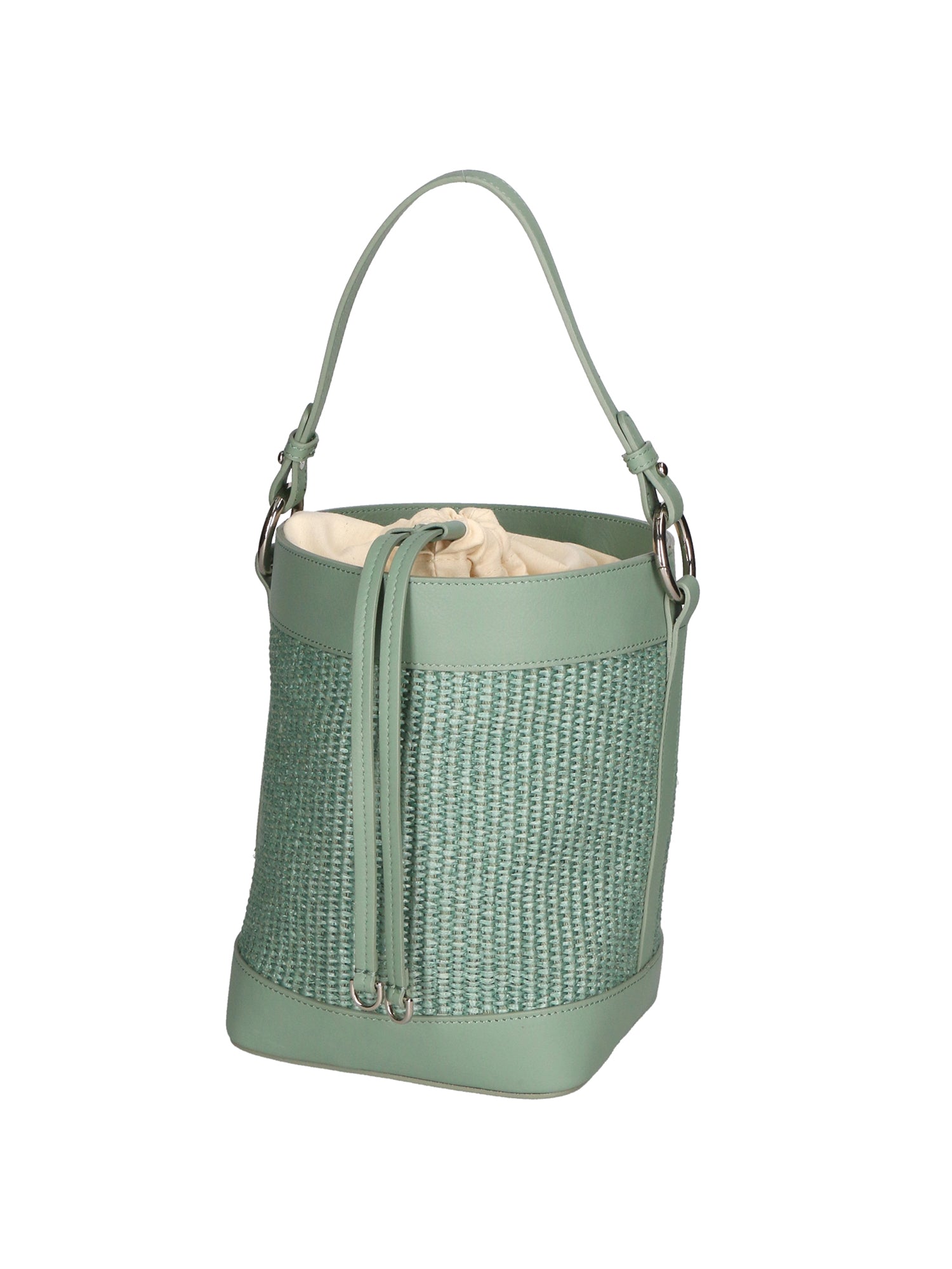 Borsa a secchiello da donna Misto pelle e tessuto MYB-05165-SS-331+S96 MENTA My Best Bag