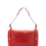 Borsa da viaggio unisex in vera pelle 100% cotone 4037-ROSSO Alessia Firenze